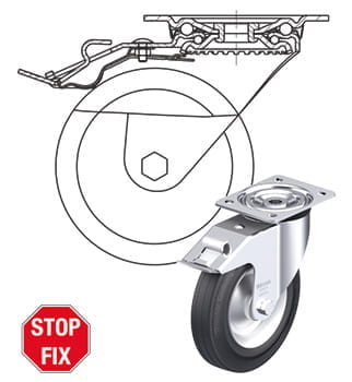 Blickle stop-fix kerék- és forgókoszorú-rögzítő fék